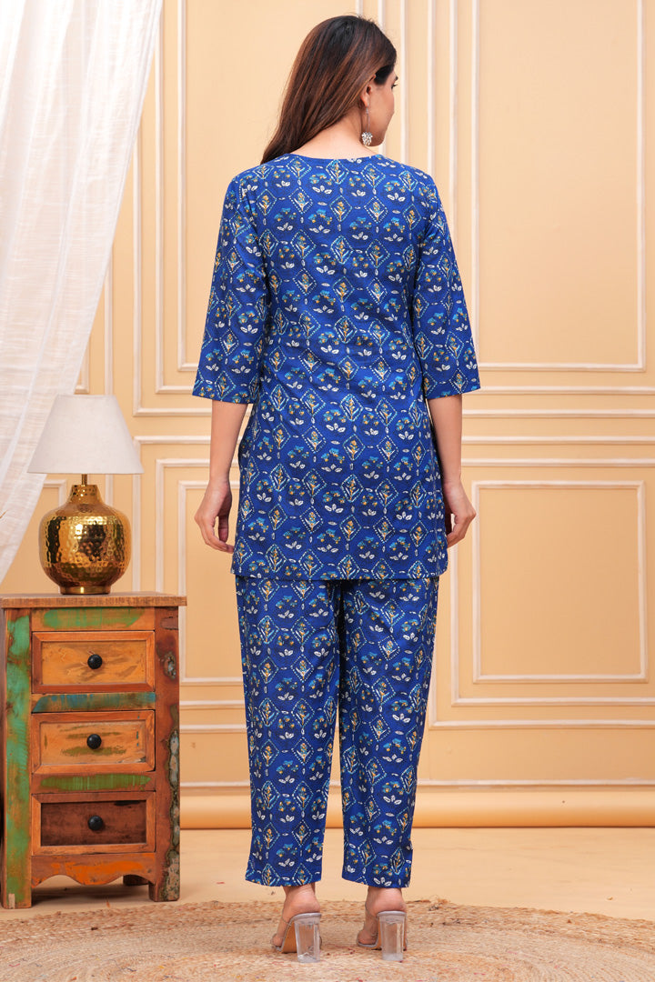 Blue Printed Co-ord Set