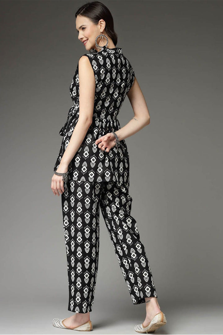 Elegant Black & White Cotton Co-ord Set